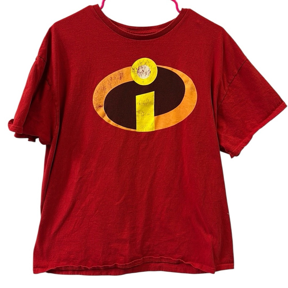 Cotton Disney Pixar Incredibles 2 Red Graphic Tee Short Sleeve Tshirt Mens XL